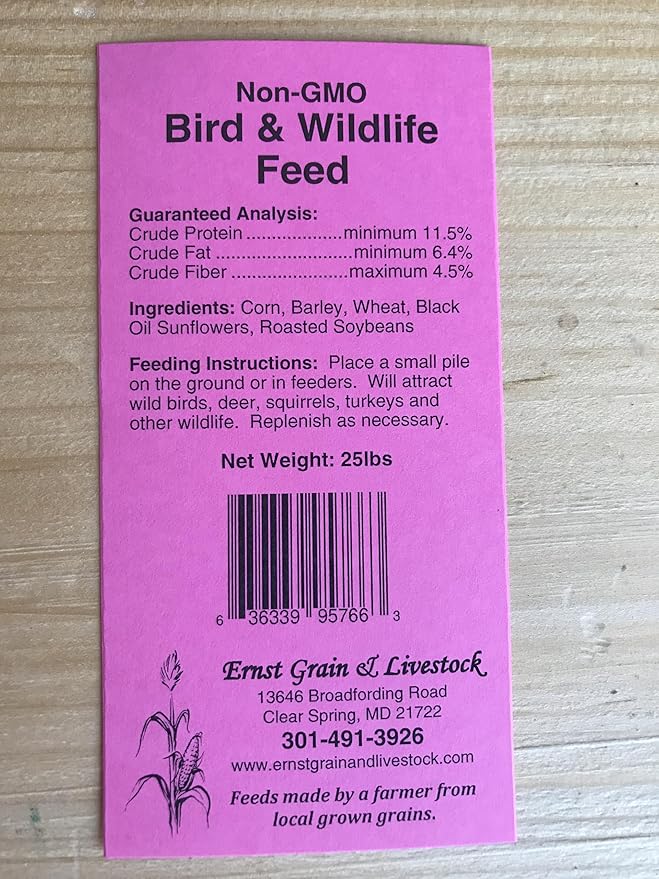 Ernst Grain & Livestock's Bird and Wildlife Feed – Perfect for Birds, Ducks, Squirrels, Turkeys, Rabbits, Geese, and Deer – Non-GMO Wild Animal & Bird Feed for Outside Feeders (25lb Bag)