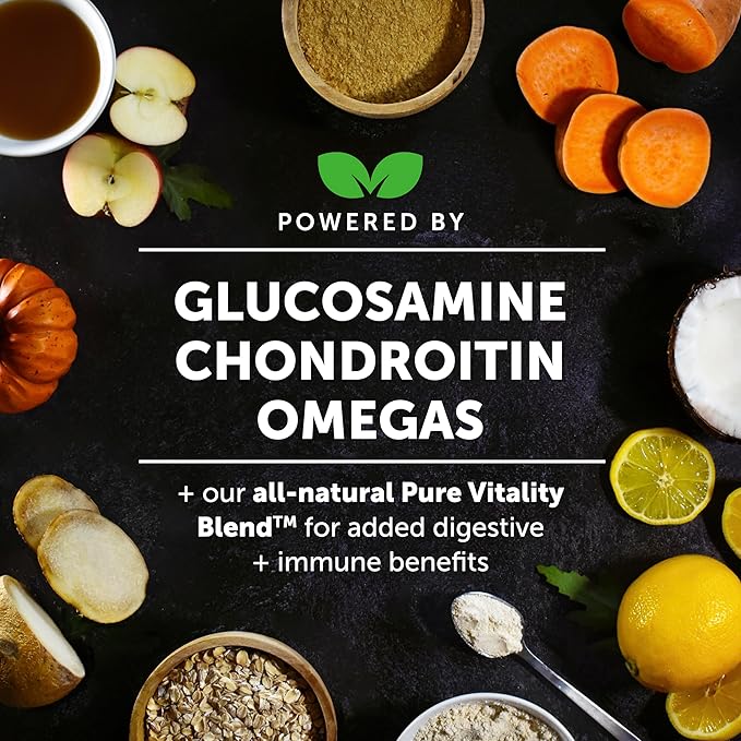 Hemp Hip & Joint Supplement for Dogs - Hemp Oil & Powder - Glucosamine Chondroitin for Dogs, Turmeric, MSM, Green-Lipped Mussel, Supports Mobility, May Reduce Discomfort (Bacon)
