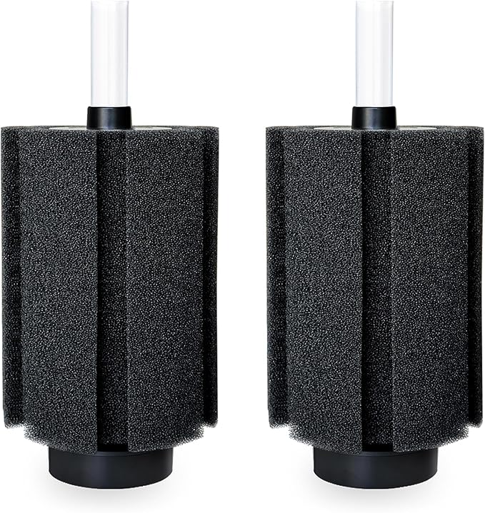 100-120 Gal Large Aquarium Sponge Filter with Air Stone and Ceramic Media,2 Pack Quiet Fish Tank Filters fit Breeding Fry Betta Shrimp Fish Tank