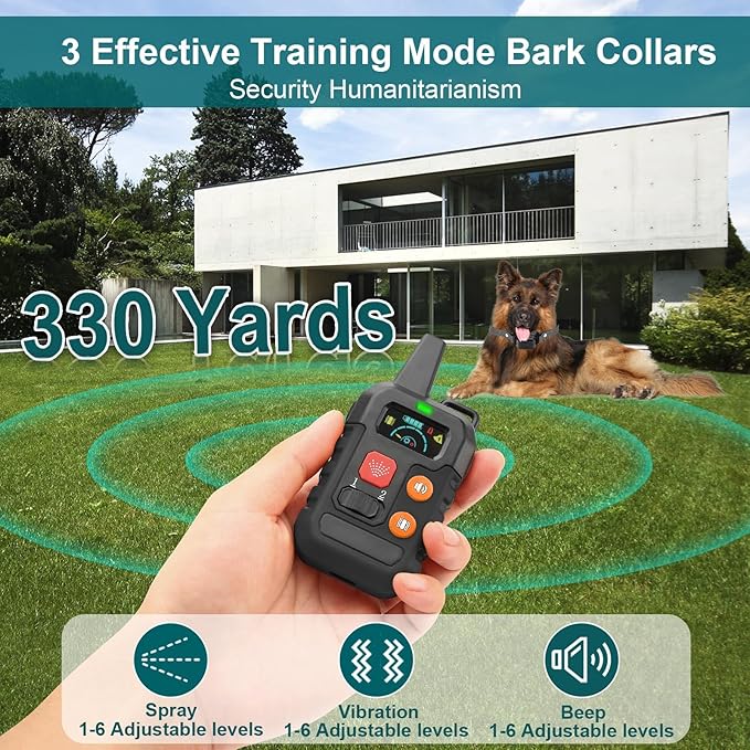 Citronella Training Collar [2*Collar, No Automatic] Citronella Dog Bark Collar with Beep/Vibration/Spray 4 Mode & 6 Adjustable Sensitivities, IPX7 Waterproof Safer for L/M/S Dogs Collar
