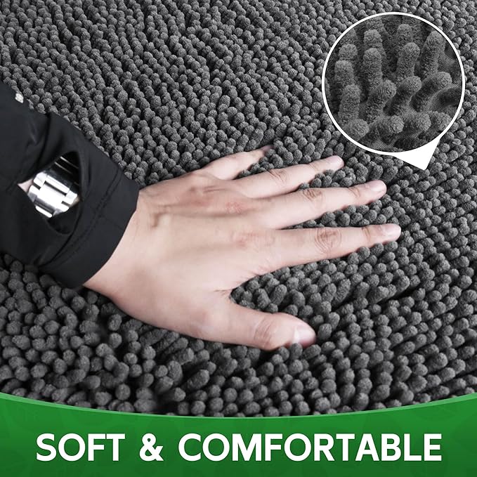 Dog Door Mat Indoor Entrance, 72" x 36" Absorbent Quick-Drying Mud Mat for Dogs, Non-Slip Door Rugs for Entryway Indoor Washable, Soft Chenille Dog Mat for Muddy Paws