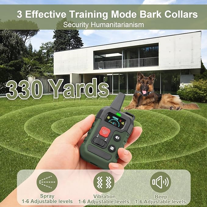 Citronella Training Collar for Dog [2*Collar, No Automatic] Citronella Dog Bark Collar with Beep/Vibration/Spray 4 Mode & 6 Adjustable Sensitivities, IPX7 Waterproof Safer for L/M/S Dogs