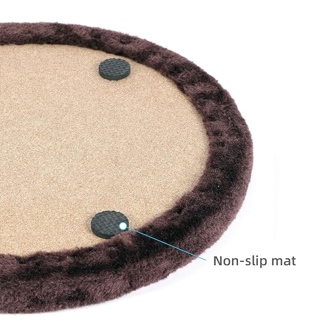 Happi N Pets Original Cat Self Groomer, Arch Grooming Brush wtih Heavy Wooden Scratching Pad, Rubbing Post & Toy, Cat Face Scratchers Body Massager, Cat Scratchers for Indoor Cats, Brown