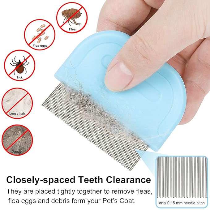 Pet Grooming Supplies, Massaging Comb for Removing Matted Fur and Knots/Tangles, Perfect for Long and Short Hair Pets (3 Packs)