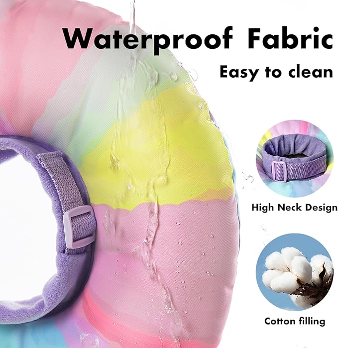 EWES Cat Cone Collar Soft M Size,Alternative Neck Cones to Stop Licking,Comfy Elizabethan Collars After Surgery Neuter,Donut Collar for Pet Cat Dog Kitten e Collar Recovery Shame