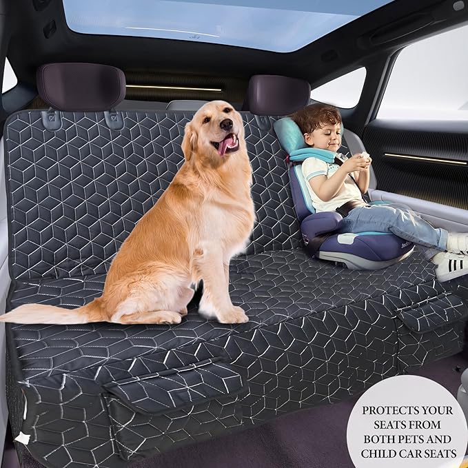 Dog Car Seat Covers for Back Seat, Waterproof Back Seat Covers for Ford Explorer/Subaru Outback/Honda Pilot, Heavy Duty Non Slip Back Seat Cover for Dogs in Car, Easy Clean Car Seat Protector