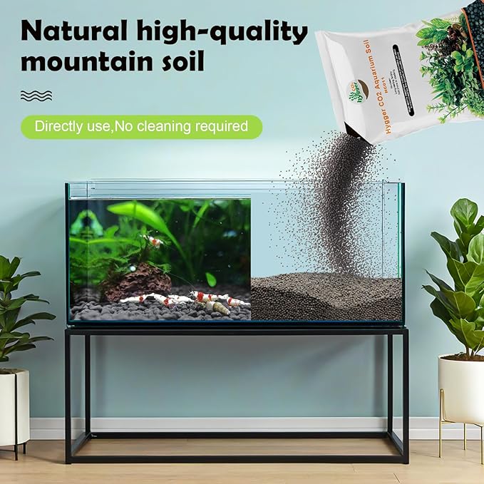 Shrimp Soil Water Grass Mud for Aquarium Fish Tank Aquascaping - Aquarium Substrate Soil for Shrimp Breeding and Plant Growth, No Washing Needed(19.8, Pounds)