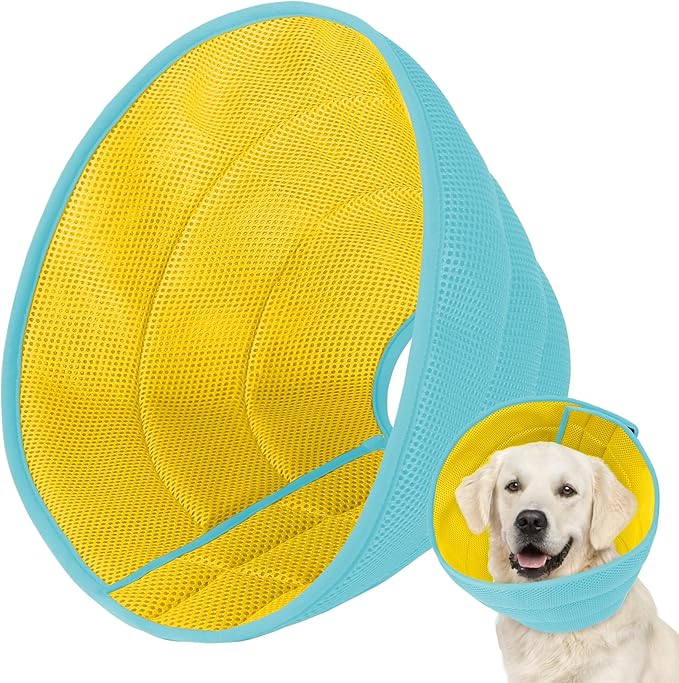 Dog Cone Soft Recovery Collars & Cones After Surgery for Medium Large Dogs, Comfy Ecollars to Stop Licking, Adjustable, Dog Ecollars for Recovery Fabric: Soft Comfort, Ecollars of Shame Alternatives