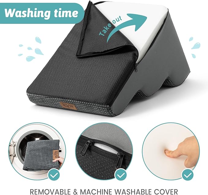 Dog Stairs for High Bed 22.6" H, Small Dog Step for Puppy, Older or Cat, Curved Ramp for Car, Ladder with High Density Foam, Lightweight, Durable, 15.7x33x22.6 inch, 5 Step, Dark Grey