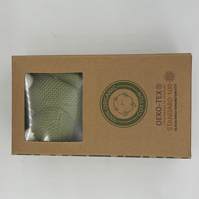 100% Organic Cotton Baby Stuffed Animals | 7.1" Green Dinosaur Plush for Newborn