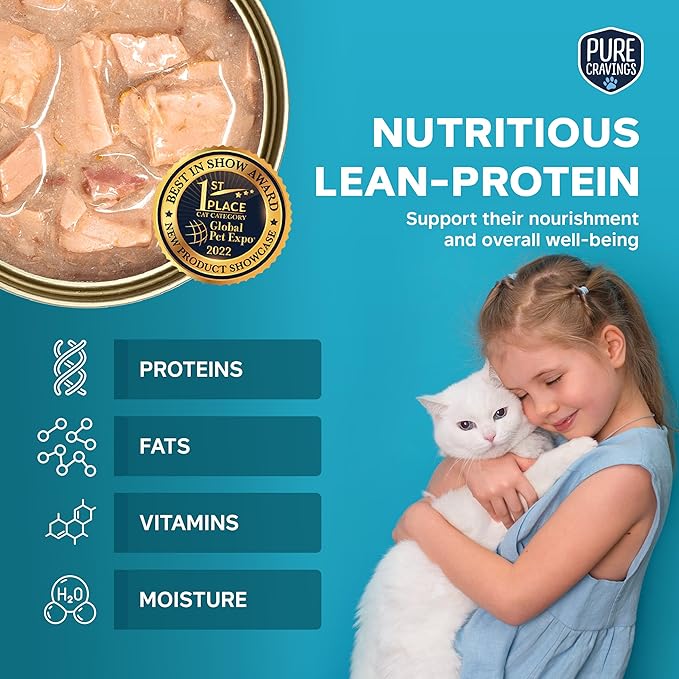 Flakes in Tuna Consommé, Canned Wet Cat Food Soup, 100% Mercury-Tested, Moist Can Fish, Grain-Free Protein, Non-GMO, 3oz, Variety Pack 3X Tuna, 3X Salmon, 3X Sardine, 3X Mackerel