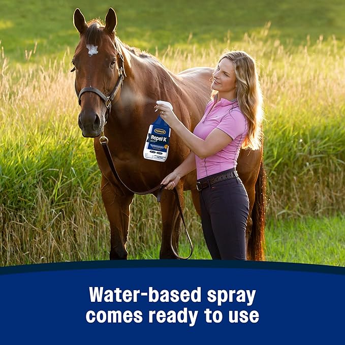 Farnam Repel-X Ready-To-Use Fly Spray, Insecticide And Repellent For Horses And Dogs, 32 Fluid Ounces, 1 Quart Bottle With Trigger Sprayer