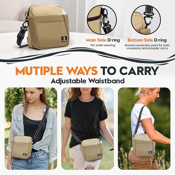 Dog Treat Pouch – Large Capacity with Magnetic Closure, Dog Walking Fanny Pack Built-in Poop Bag Dispenser, Clicker & Collapsible Bowl for Training & Walking - Khaki