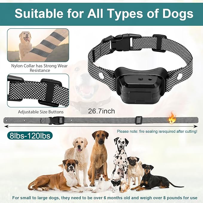 Citronella Training Collar [2*Collar, No Automatic] Citronella Dog Bark Collar with Beep/Vibration/Spray 4 Mode & 6 Adjustable Sensitivities, IPX7 Waterproof Safer for L/M/S Dogs Collar