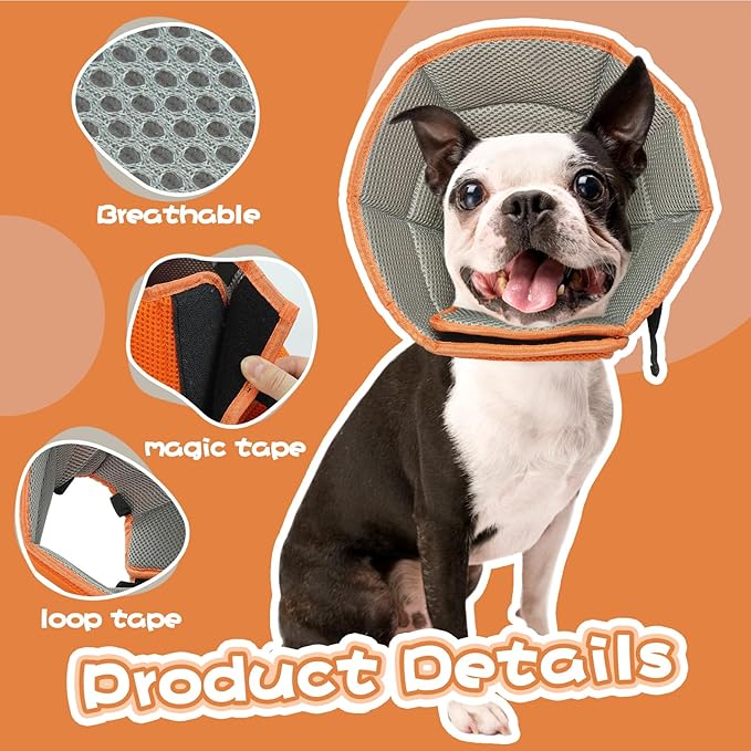 Dog Cone Collar Soft Cone for Medium Dogs After Surgery Adjustable Elizabethan Collar for Dogs to Stop Licking Wounds, Biting Stitches Professional Pet Recovery Cones E-Collar for Dog