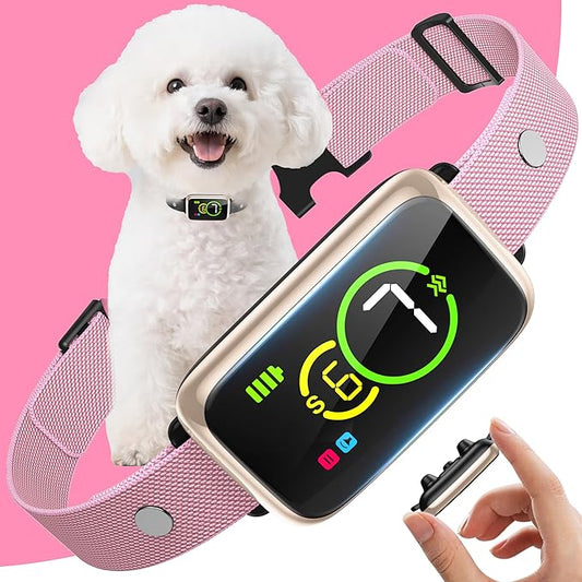 Smart Dog Bark Collar, Automatic Stop Bark Collar for Large, Medium, Small Dogs, Safe & Humane Barking Collar with Beep, Vibration & 7 Adjustable Sensitivity, Anti Barking Device IP67 Waterproof