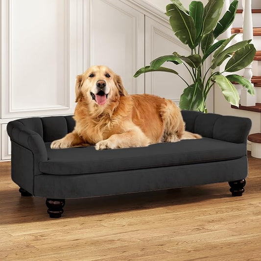 Dog Couch Sofa Bed, Comfortable Pet Sofa for Large and Medium Dogs, Soft Velvet Cushion, Durable Dog Furniture for Living Room