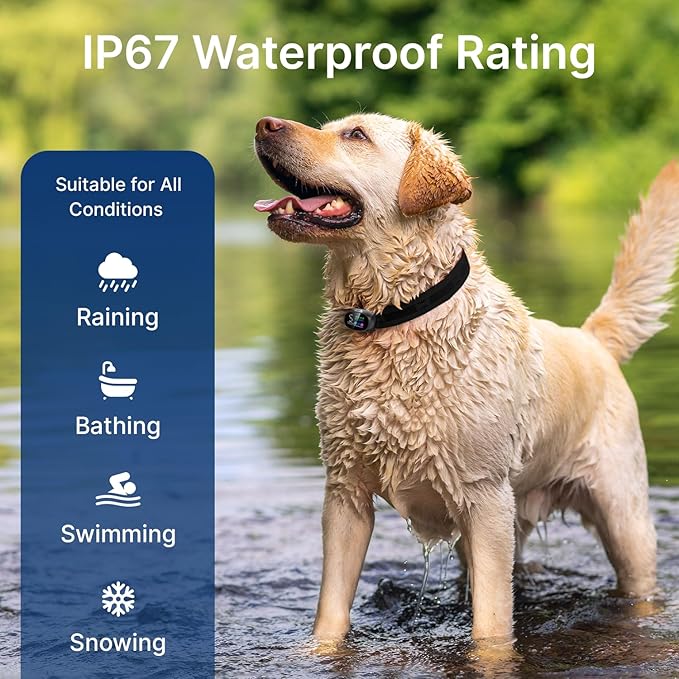 My Pet Command 2-1 Dog Bark Collar with Fob Remote Tag. Smart AI Anti Barking training collar rechargeable 5 sensitivity levels, Beep Vibration, static correction. large medium & small dogs Waterproof