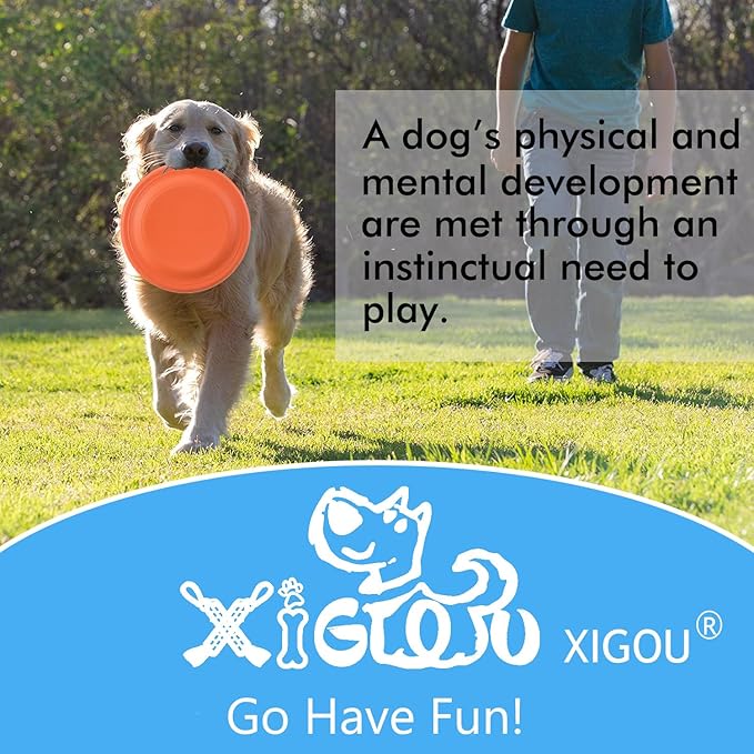 Dog Flying Disc (2 Pack) - Durable Rubber Flying Disc Dog Toy - 9.25" Indestructible Rubber Dog Flying Disc - Puncture Resistant & Bite Resistant Extremely - for Medium Large Dogs