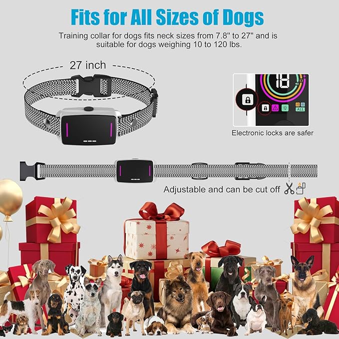 Dog Training Collar with Remote Control 4218 FT 3 Training Modes (Beep, Vibration, Safe Static) IPX7 Waterproof Rechargeable E-Collar for Small Medium Large Dogs 10-120lbs