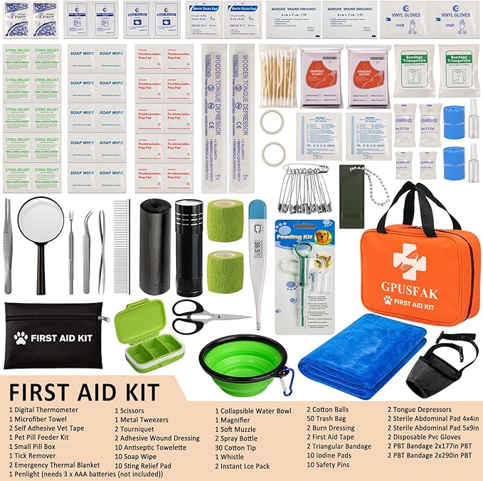 Dog First Aid Kit - Pet First Aid Kit for Dogs and Cats Pet First Aid Supplies for Car Traveling Home