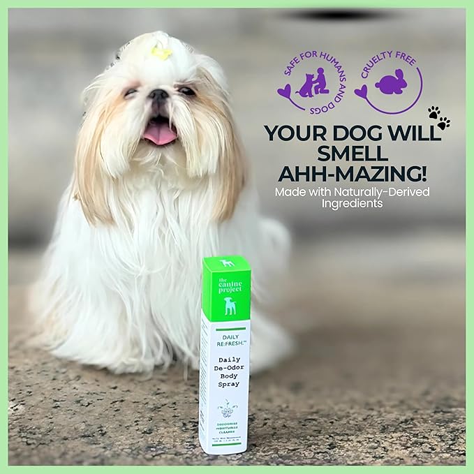 Luxury Daily Dog Deodorant & Grooming Spray – Long-Lasting, Odor Eliminating Pet Deodorizer Spray for Dogs’ Coat & Skin – Gentle & Clean, Irresistible Fresh Spa Scent 5.07 Fl oz.