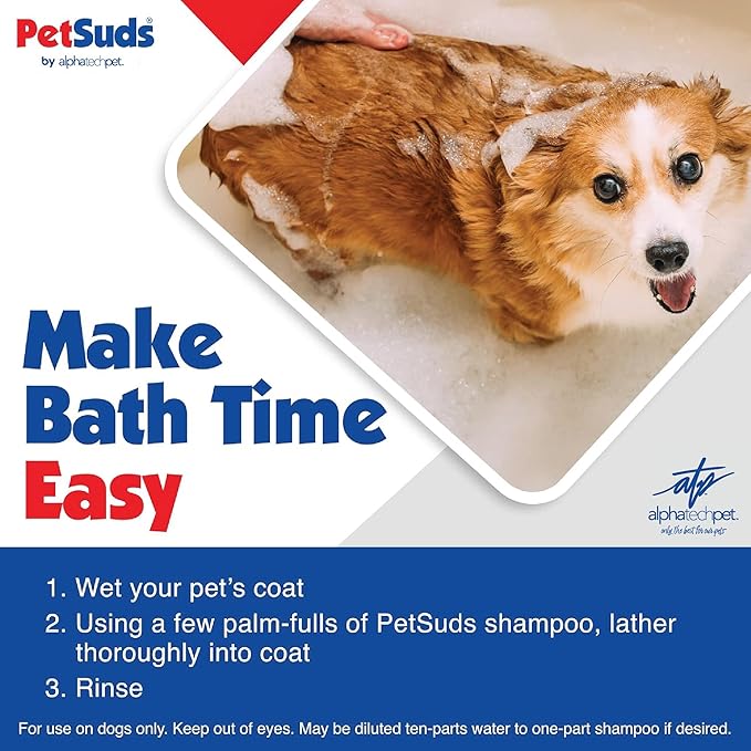 PetSuds Probiotic Dog Shampoo and Conditioner - Helps with Hotspots, and Dry, Oily Skin - Hypoallergenic and Sulfate Free Pet Shampoo - Lavender, 16 Oz. by Alpha Tech Pet