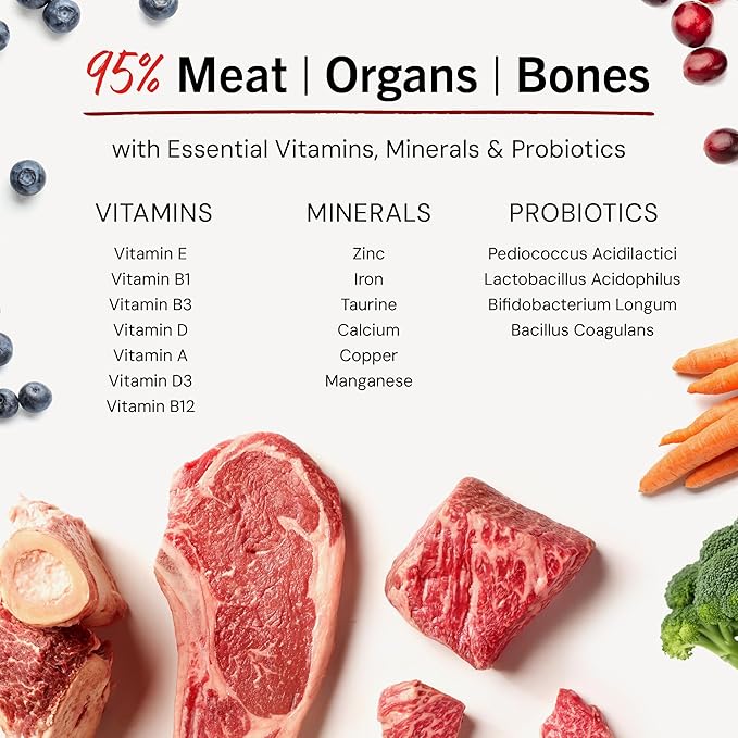 Stella & Chewy's Freeze-Dried Raw Dinner Patties - Remarkable Red Meat Blend - High Protein Grain-Free Puppy & Dog Food - Perfect For Picky Eaters - 14 oz