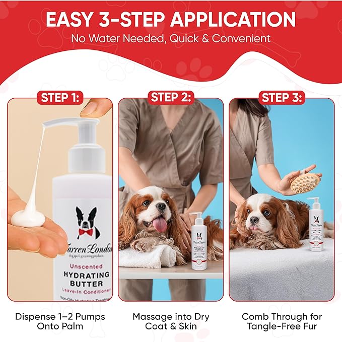 Warren London Hydrating Butter Leave in Pet Conditioner for Dogs | Lotion for Skin and Coat | Aloe Puppy & Dog Conditioner for Hair Detangler, Dry Skin, & Dandruff | Unscented 1gal