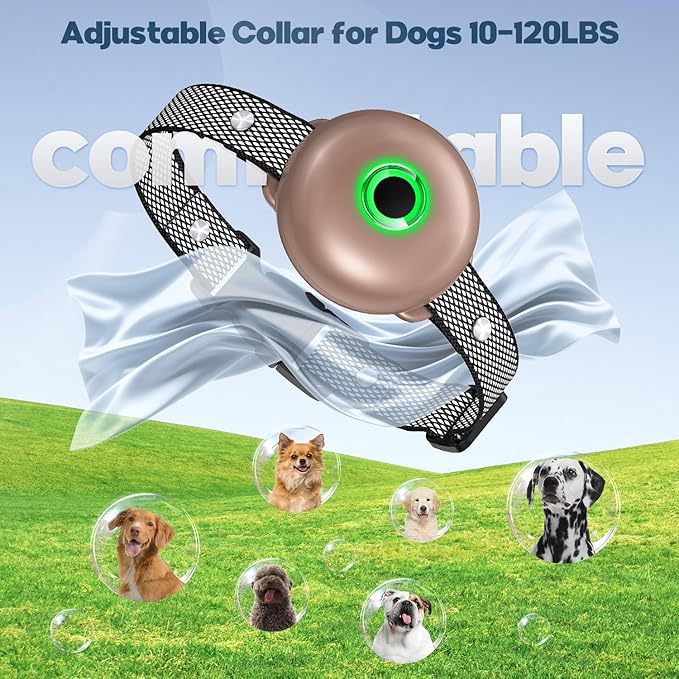 Dog Shock Collar, Dog Training Collar with Remote 2600FT, IPX7 Waterproof Rechargeable E-Collar, 3 Training Modes for All Breeds 10-120lbs (Gold)
