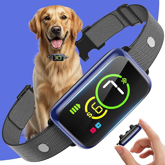 Smart Dog Bark Collar, Automatic Stop Bark Collar for Large, Medium, Small Dogs, Safe & Humane Barking Collar with Beep, Vibration & 7 Adjustable Sensitivity, Anti Barking Device IP67 Waterproof