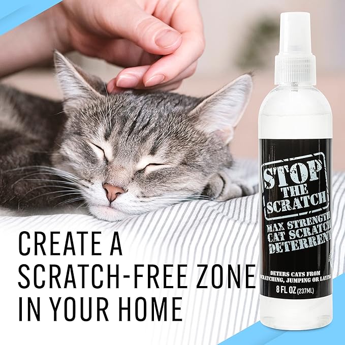 EBPP Stop The Scratch Cat Spray Deterrent for Kittens and Cats - Non-Toxic, Safe for Plants, Furniture, Floors and More Cat Deterrent Spray with Rosemary Oil