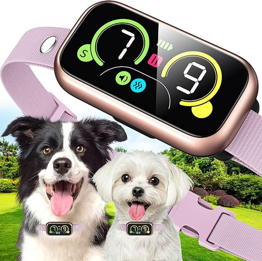 Dog Bark Collar, Smart Barking Collar with 4 Modes, 7 Adjustable Sensitivity for Barking Howling Whining, Automatic Anti Barking Device for Large Medium Small Dogs IP67 Waterproof for Indoor & Outdoor