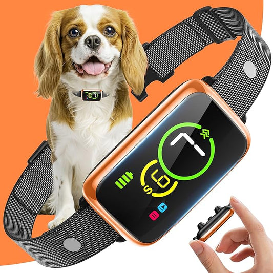 Smart Dog Bark Collar, Automatic Stop Bark Collar for Large, Medium, Small Dogs, Safe & Humane Barking Collar with Beep, Vibration & 7 Adjustable Sensitivity, Anti Barking Device IP67 Waterproof