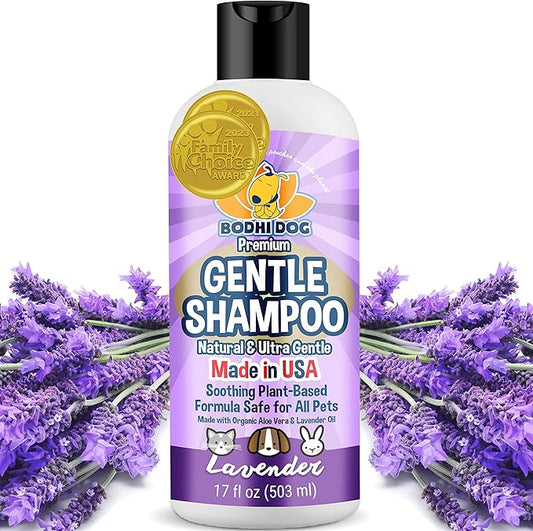 Bodhi Dog Premium Gentle Shampoo - Soothing, Ultra-Gentle Puppy Shampoo with Aloe Vera & Lavender Oil - Natural Moisturizing Pet Wash for Puppies, Dogs & Cats (17 Fl Oz)