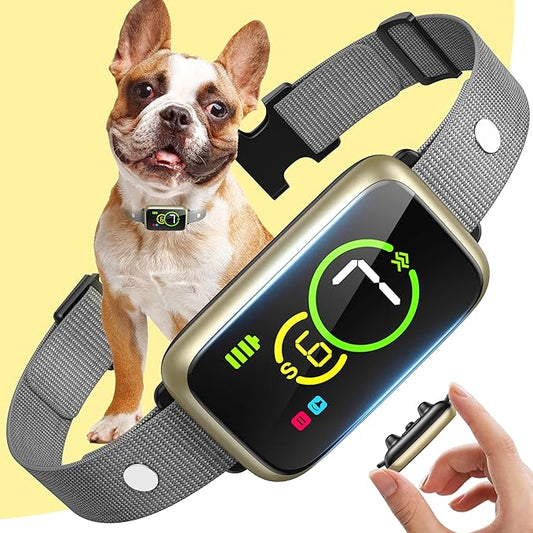 Smart Dog Bark Collar, Automatic Stop Bark Collar for Large, Medium, Small Dogs, Safe & Humane Barking Collar with Beep, Vibration & 7 Adjustable Sensitivity, Anti Barking Device IP67 Waterproof