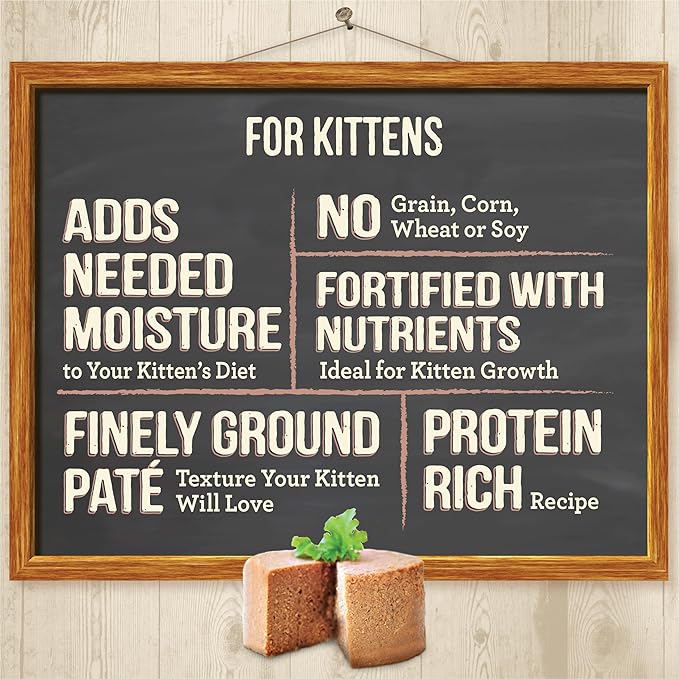 Merrick Purrfect Bistro Grain Free Premium Soft Canned Pate Chicken Wet Cat Food, Kitten Dinner Recipe - (Pack of 24) 3 oz. Cans