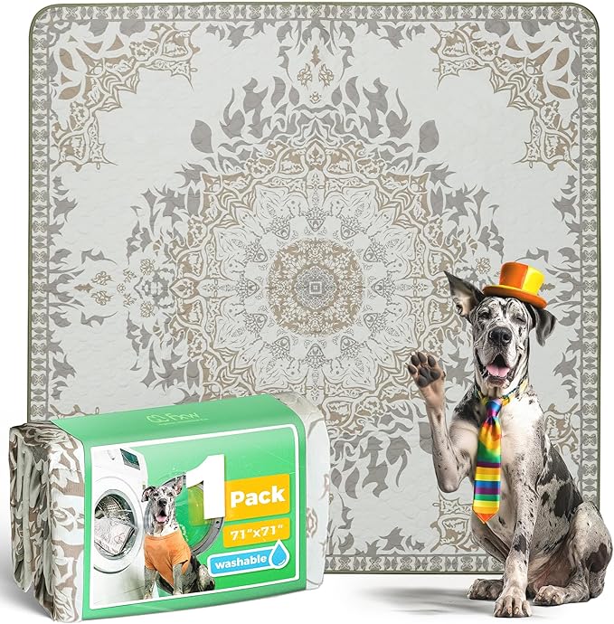 FXW Washable Pee Pads for Dogs, Puppy Pads with Super Absorbent, Specifically Designed for FXW Rollick/Homeplus 32 inch 8 Panels Dog Playpen, 71" Square, Boho, 1 Pack