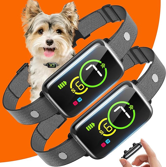 Smart Dog Bark Collar, Automatic Stop Bark Collar for Large, Medium, Small Dogs, Safe & Humane Barking Collar with Beep, Vibration & 7 Adjustable Sensitivity, Anti Barking Device IP67 Waterproof