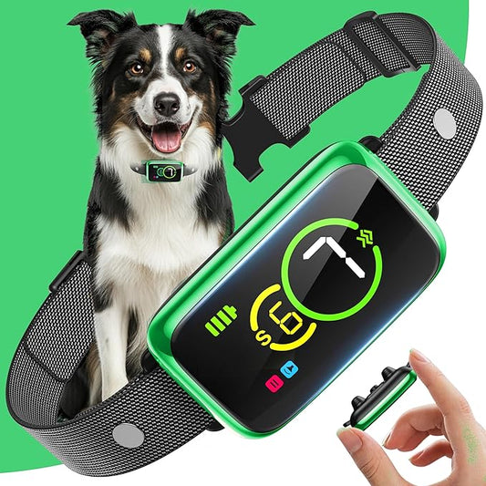 Smart Dog Bark Collar, Automatic Stop Bark Collar for Large, Medium, Small Dogs, Safe & Humane Barking Collar with Beep, Vibration & 7 Adjustable Sensitivity, Anti Barking Device IP67 Waterproof