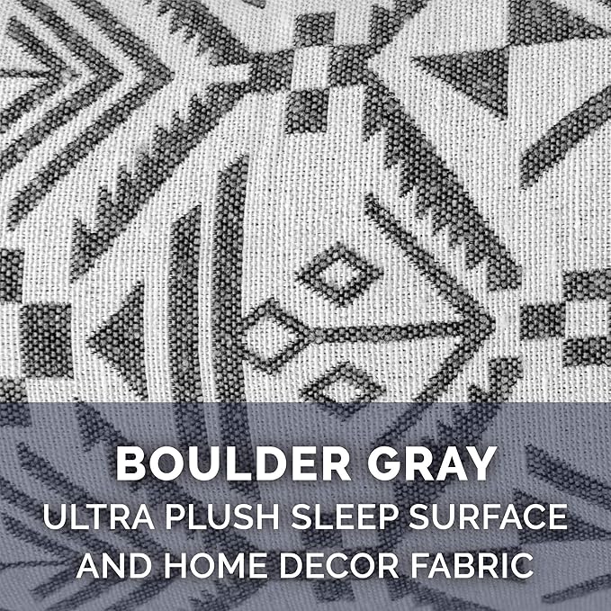 Furhaven Orthopedic Dog Bed for Large Dogs w/ Removable Bolsters & Washable Cover, For Dogs Up to 125 lbs - Plush & Southwest Kilim Woven Decor Sofa - Boulder Gray, Jumbo Plus/XXL