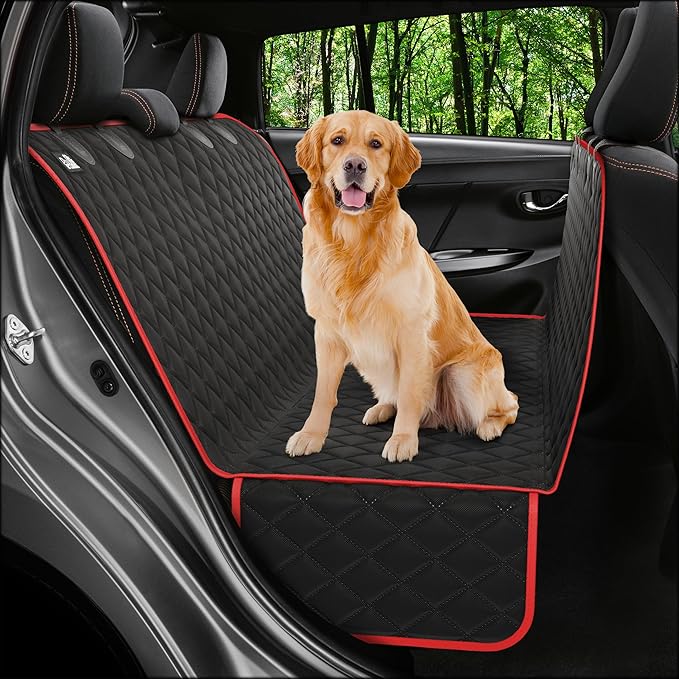 Dog Car Seat Cover for Back Seat, Waterproof Hammock for Car, SUV & Truck, Non-Slip Backseat Cover for Dogs, Heavy-Duty Dog Hammock Style Seat Protector Pets, Easy to Install & Clean