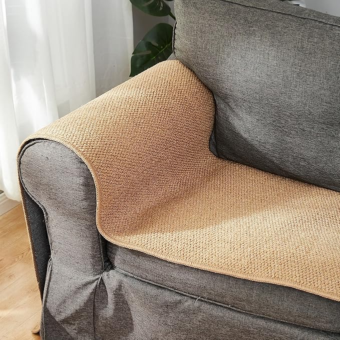 SHENGOCASE 67"x 23.6" Thickened Cat Wall Climbing Carpet, Cat Wall Furniture Scratcher, Scratching Post, Couch Sofa Protector (Camel)